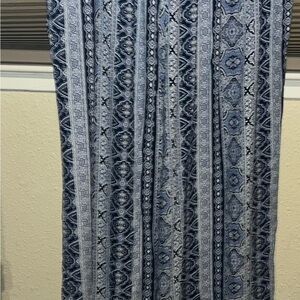 Thread Dots Navy and White Pull On Comfy Cute Flared Pants